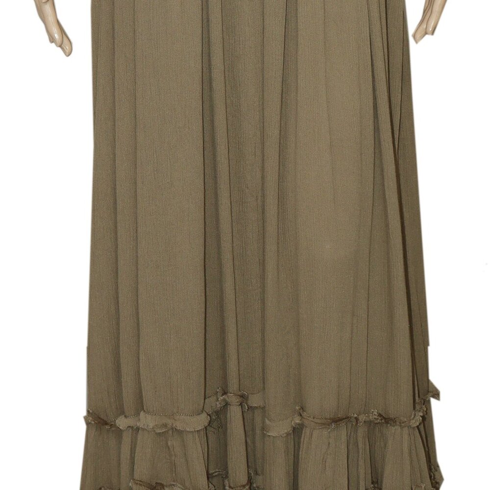 Free People Extratropical Maxi Dress Olive Stone Smocked M - Picture 6 of 9